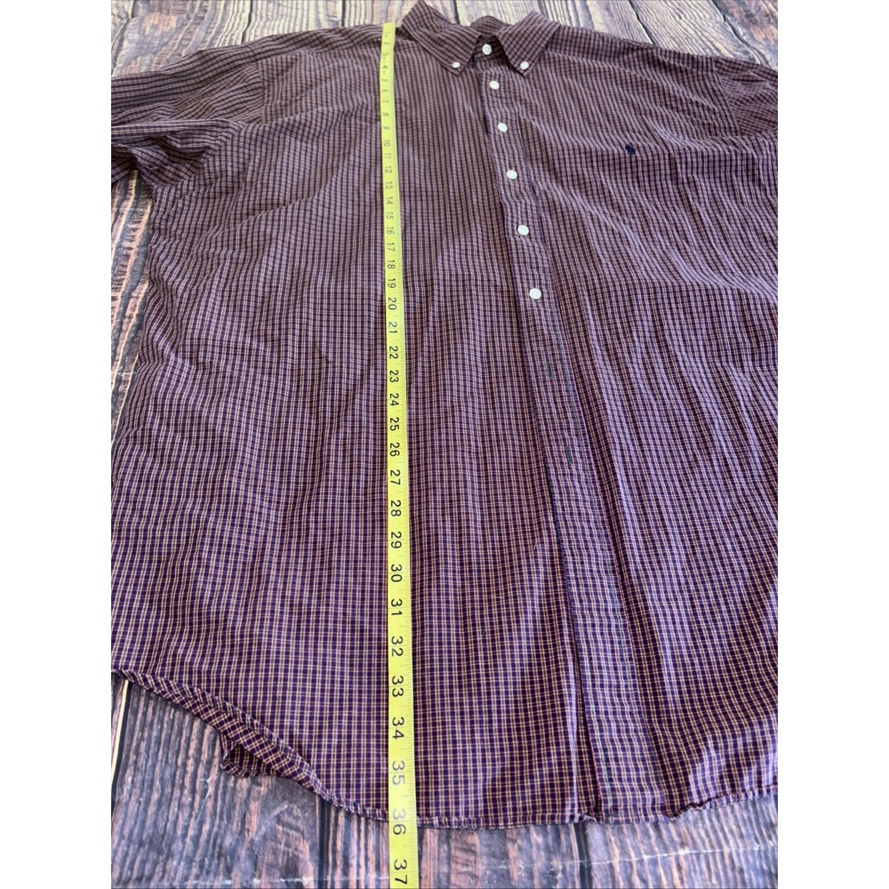 Polo Ralph Lauren Shirt Adult 2XLT Tall Red Plaid Button Up Long Sleeve Men 2XL - Picture 6 of 6